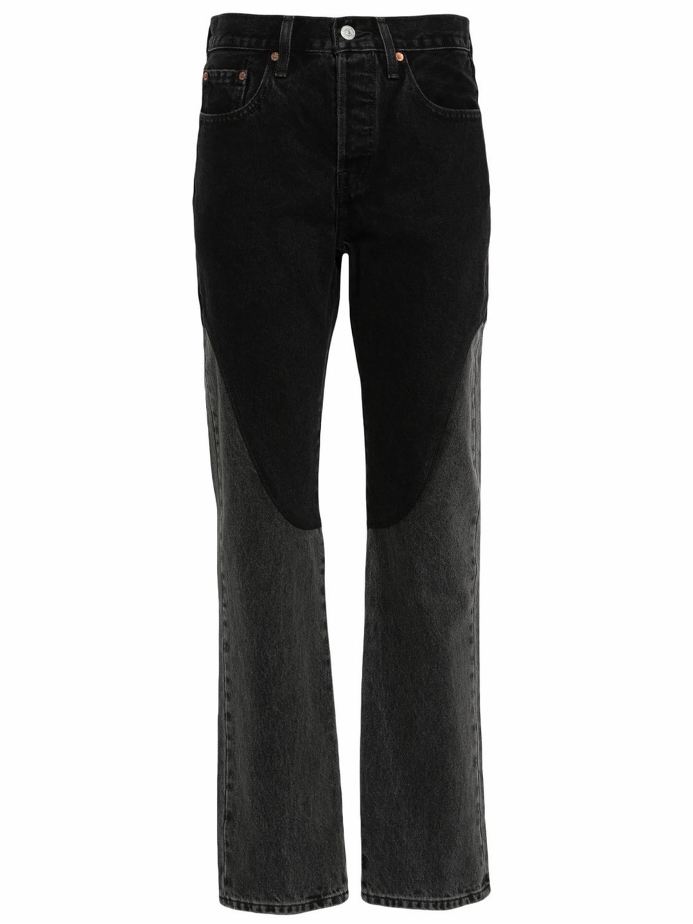 Women’s Levi’s 501 Straight Leg Chaps Jeans Off To The Ranch Black & Gray 31x30